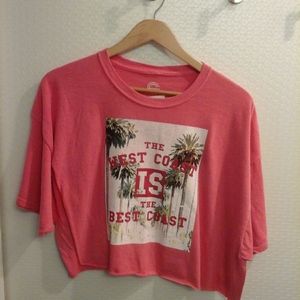 Cropped "West Coast is the best Coast" tee